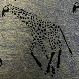 Distressed Cotton Blue Gray Giraffe Remnant 20"x58"